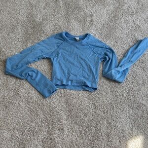 Light Blue Lululemon Cropped Long Sleeve